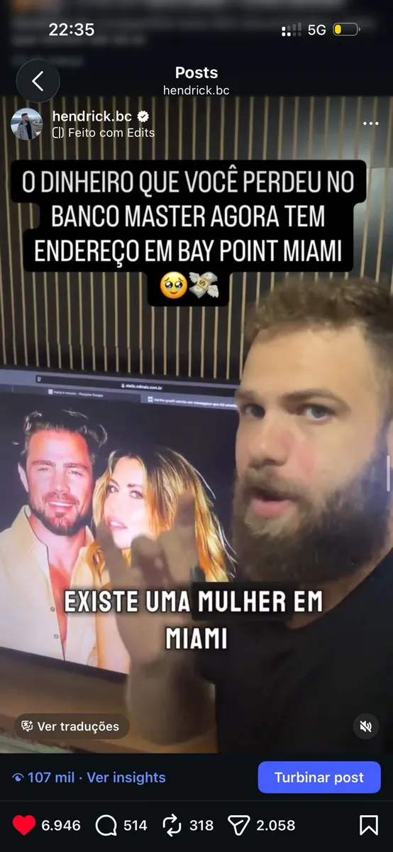 Reel viral gravado em casa — 107 mil de visualizações